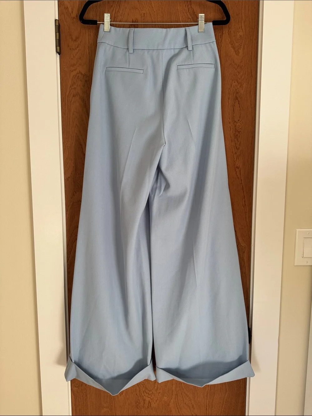 Elleme Light Blue Double-Breasted Blazer & Wide-Leg Trousers Set